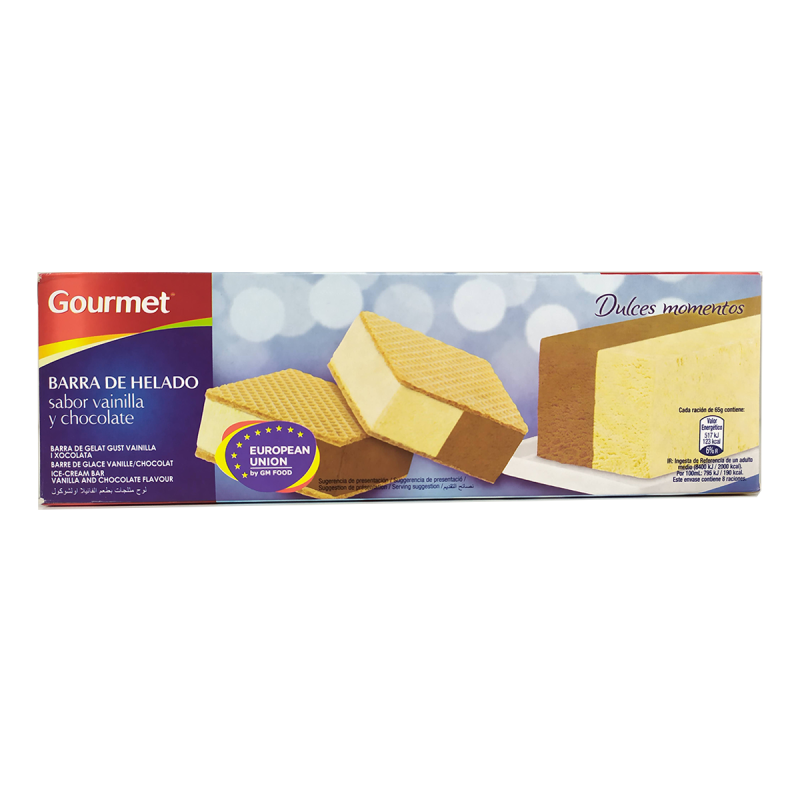 HELADO BARRA VAINILLA/CHOC 510GR GOURMET