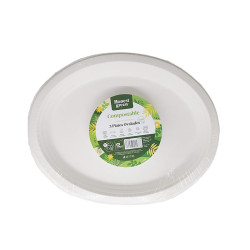 BANDEJA OVAL 32X25 COMPOSTABLE