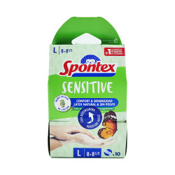 GUANTES LATEX L 10 UD. SPONTEX