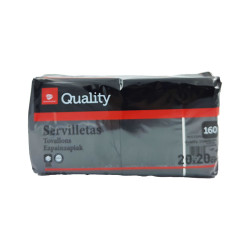 SERVILLETA 20X20 NEGRA 160U.