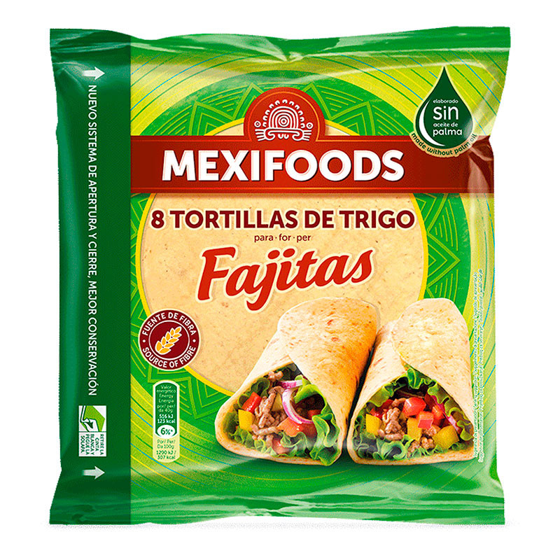 FAJITAS MEXIFOODS 8 TORTILLAS TRIGO