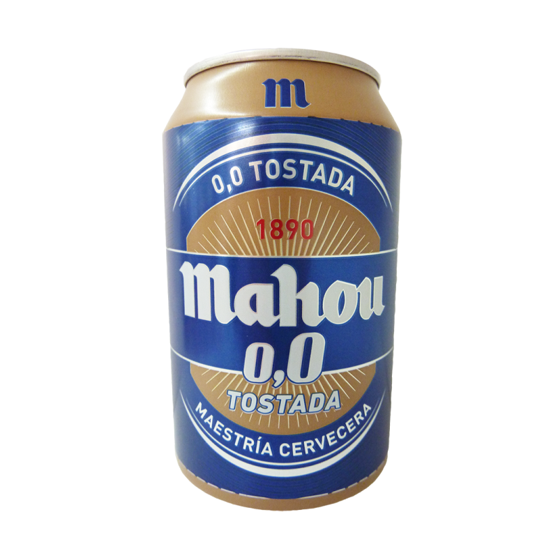 MAHOU 0,0 TOSTADA LATA 33CL